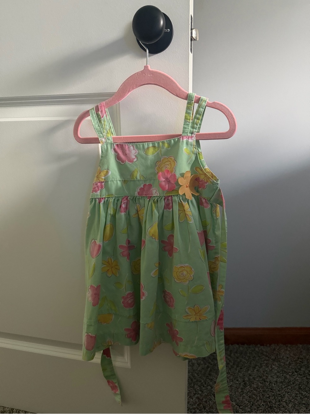 Blueberi Boulevard Mint Green Floral Sundress with Pink & Yellow Flowers